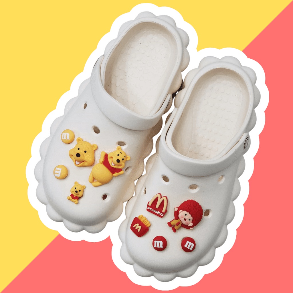 ✨shinyDIY✨Crocs jibbitz: aksesori cantik untuk sepatumu❤️10 Pcs Aksesoris Sepatu Desain Kartun Winnie the Pooh-croc jibz / Button croc / Charm