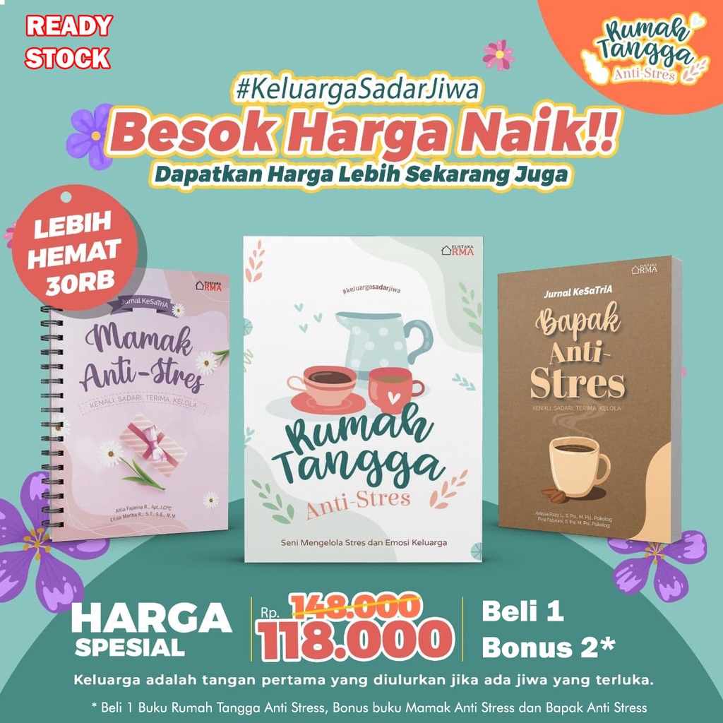 3 in 1 Buku Rumah Tangga Anti Stress, Bonus 2 Buku