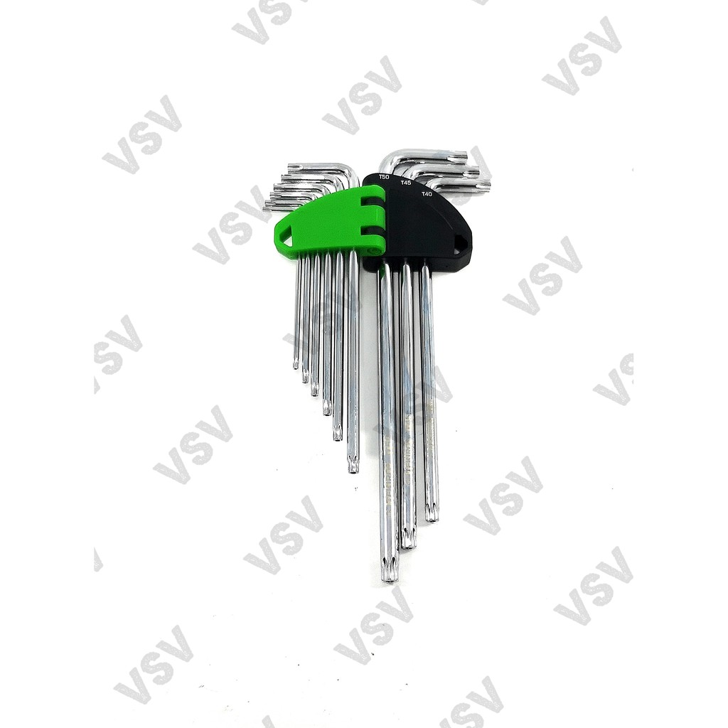 TEKIRO kunci L bintang set LUBANG 9pc / tamper Torx key set 9pc