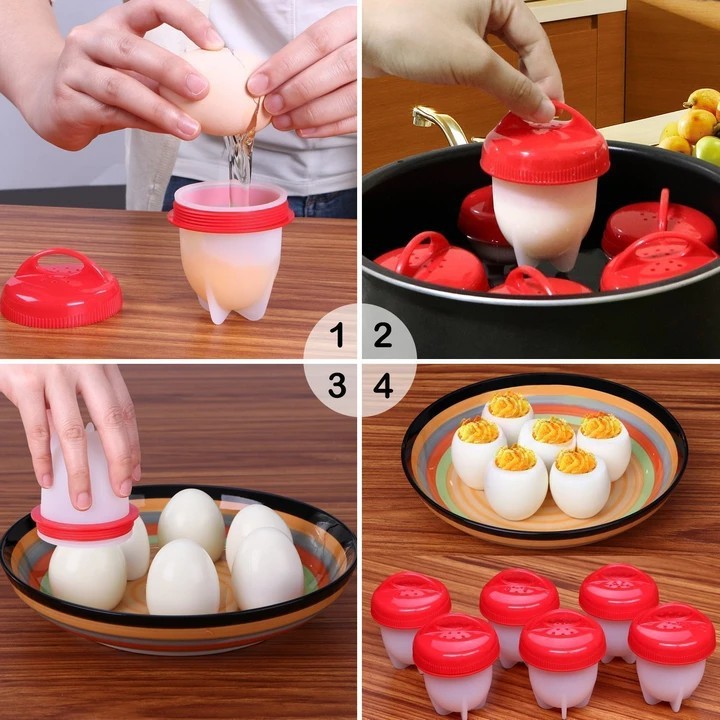 Jual Silicone Egg Boil Wadah Box Cetakan Telur Rebus Silikon isi 6pcs ...