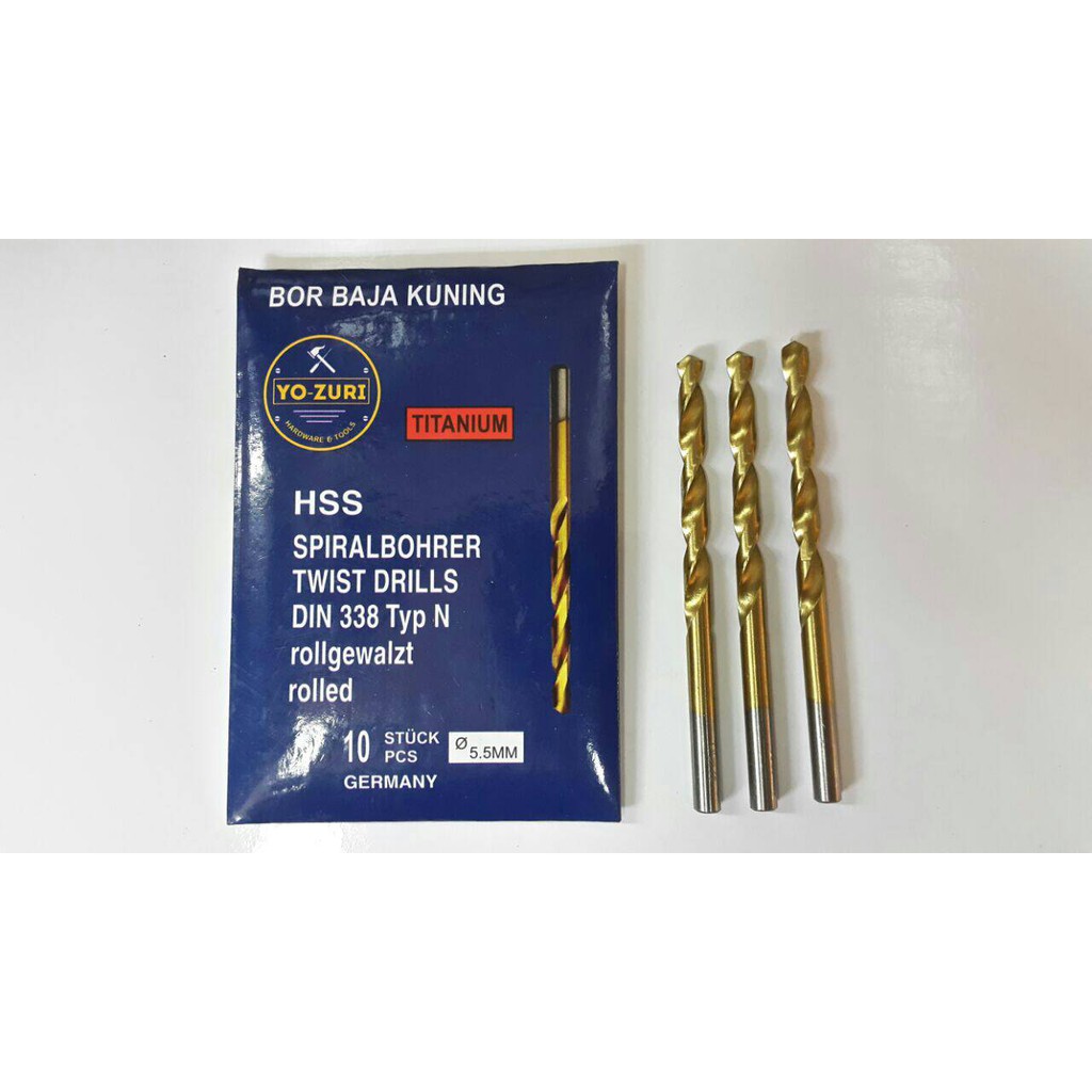 Mata Bor Besi 3mm HSS TItanium Germany