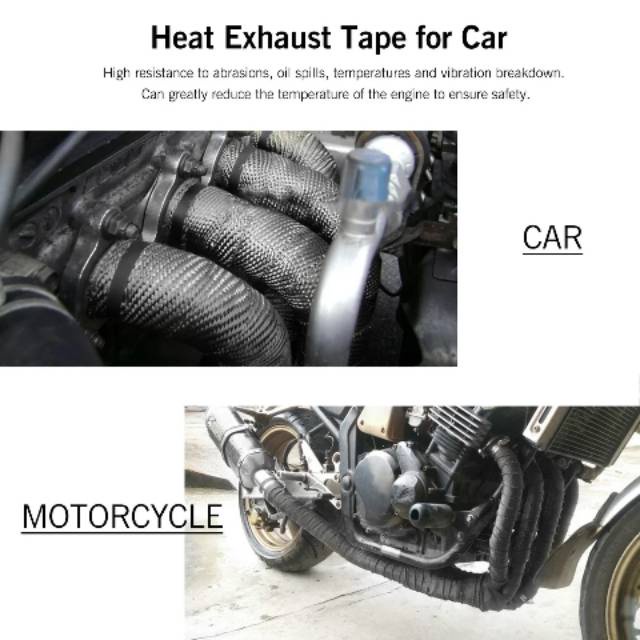 Exhaust Wrap muffler Fiberglass Cloth Lakban Peredam Panas knalpot