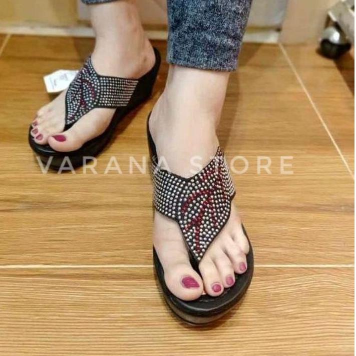 Oke Price.. Wedges Calbi Sandal Wanita Kekinian (Calbi Blink)