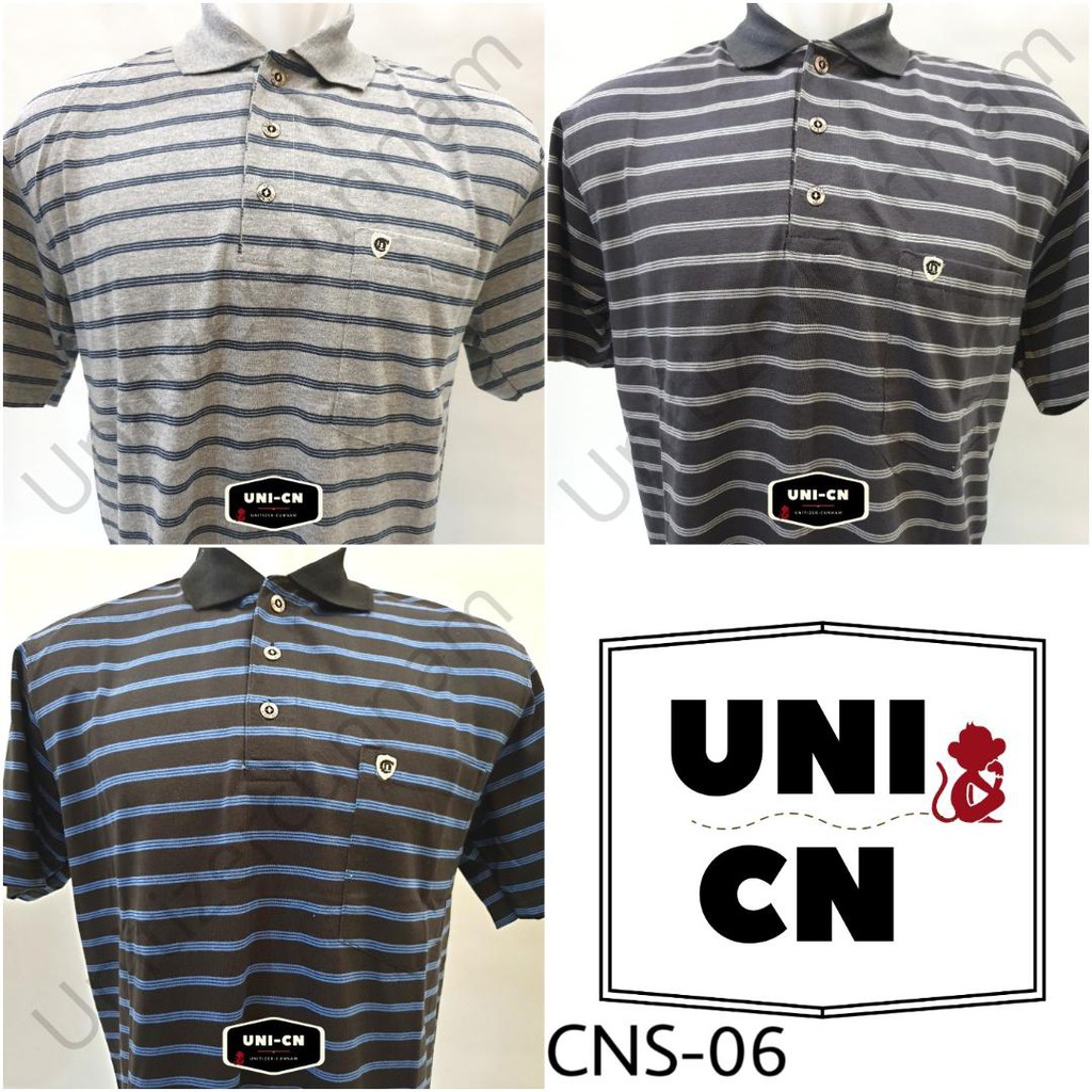 CUN NAM CNS - 06 / KAOS POLO MOTIF SALUR SAKU 3 WARNA - TC / Kerah Wangki Pria Dewasa Kantong.