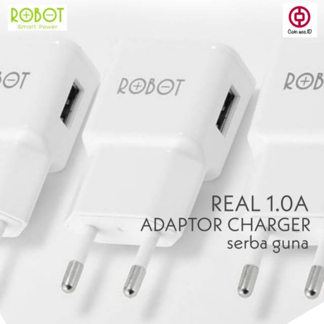 Adaptor charger 1 Ampere REAL / batok casan ORIGINAL BY ROBOT for smartwatch PSP speaker music box