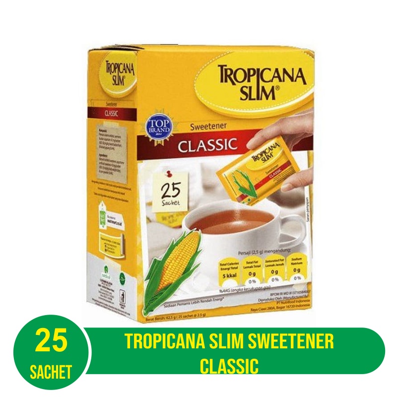 

Tropicana Slim Sweetener Classic 25 Sachet - Pemanis untuk Bantu Batasi Gula