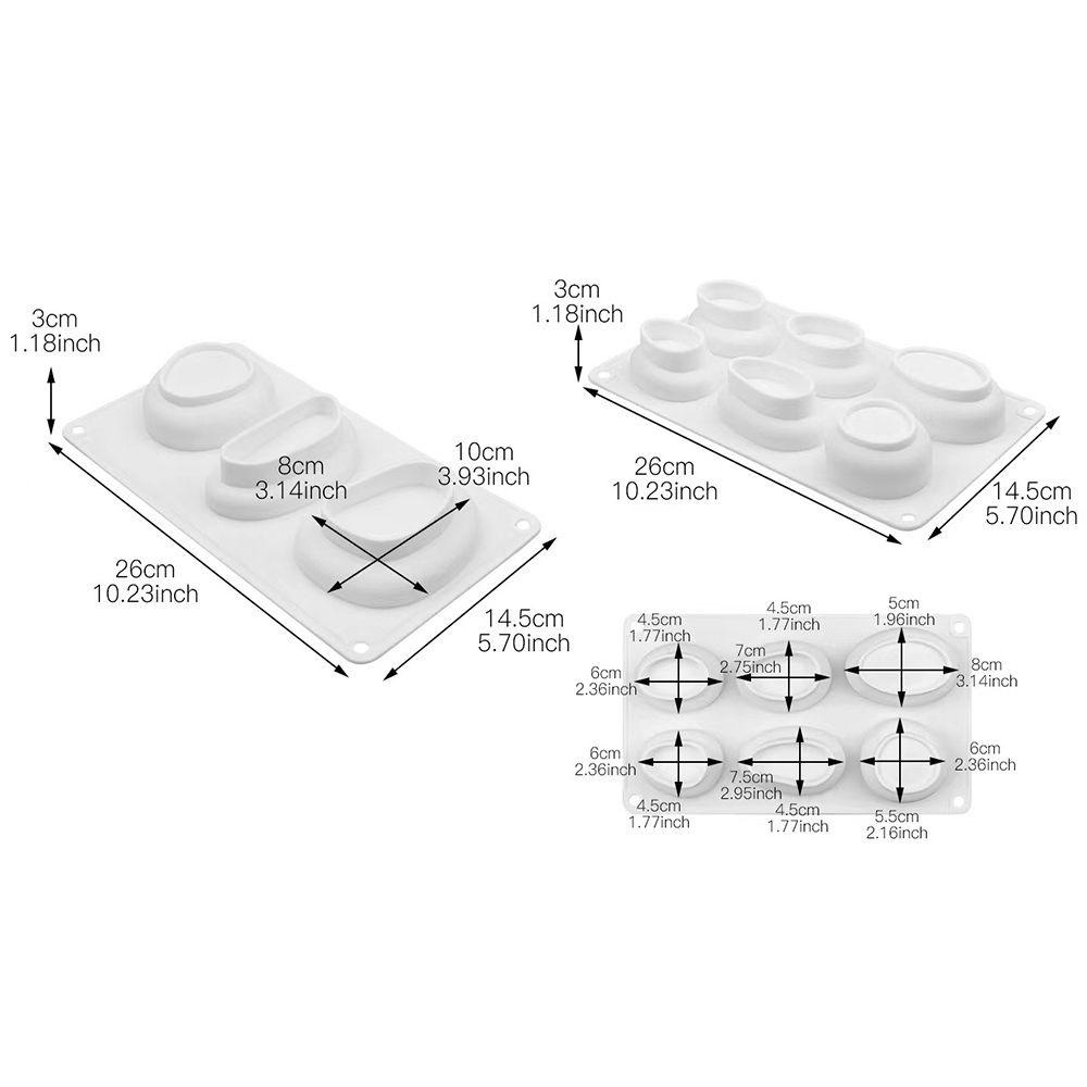 Suyo Cetakan Kue / Coklat / Mousse / Sabun Bentuk Oval / Bulat Untuk Dekorasi DIY
