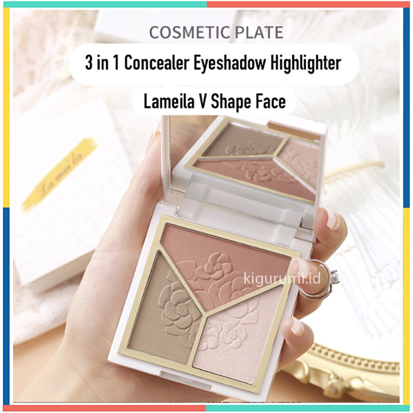 LAMEILA 3 in 1 Cosmetic Plate Concealer Corrector Eyeshadow Highlighter LA114 5097