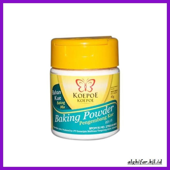 

Redwop-Gnikab- Baking Powder 45G - Pengembang Kue Merk Koepoe -Hallall.