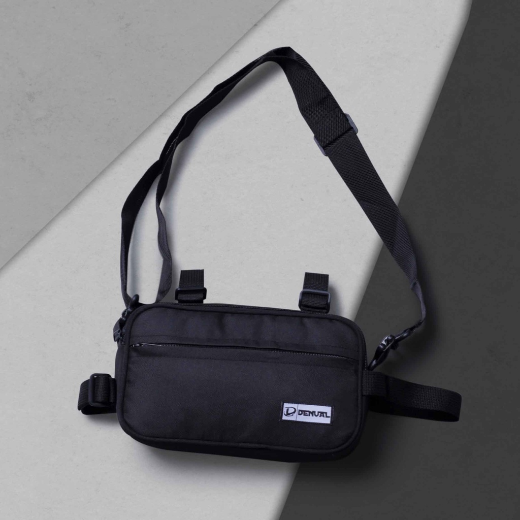 TAS SELEMPANG KECIL HITAM POLOS ORIGINAL SLING BAG PRIA SIMPLE 673