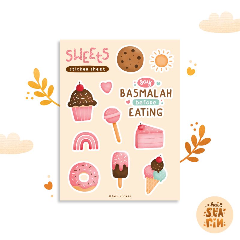 

STIKER SWEETS SERIES | Stiker Aesthetic | Stiker Jurnal Makanan Manis | Aesthetic Cute Sweets Sticker Journal