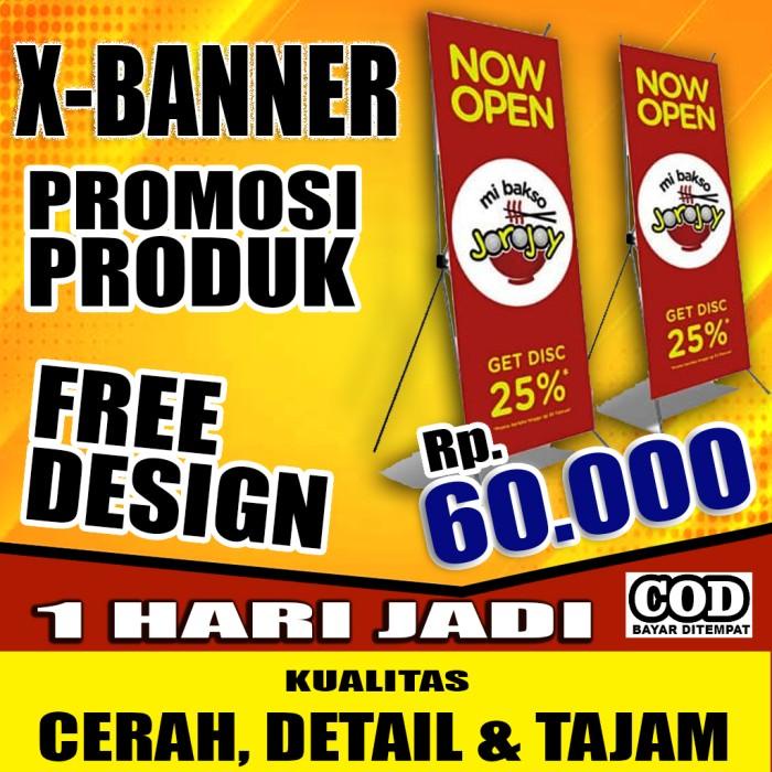 X - Y Banner 60 X 160 Rangka Fiber Cetak Flexy Cepat Murah Satu Hari