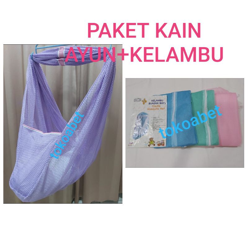 PAKET POLAR (Kain Ayun BASIC+Kelambu) Ayunan Bayi Manual &amp; Ayunan Elektrik Otomatis #tokoabet