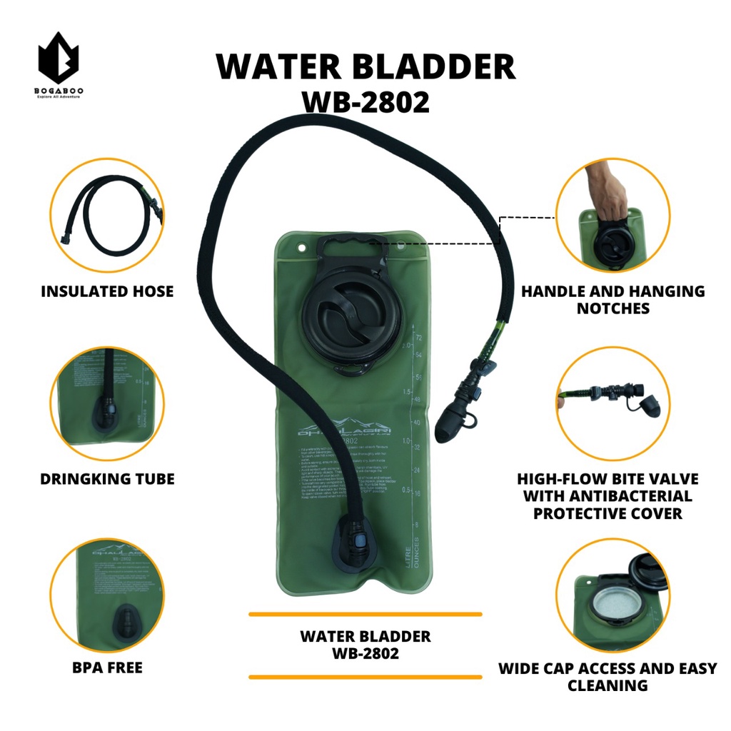 Bisa COD Water Bladder Green - Water Bladder Dhaulagiri - Kantong Air - Water bladder hijau - waterblader dhaulagiri 2802