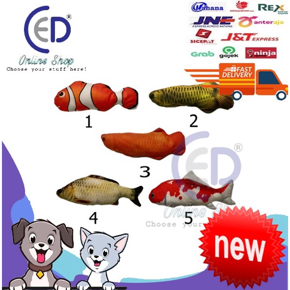 mainan boneka catnip bentuk ikan