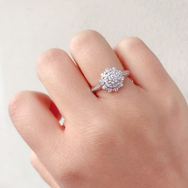 Cincin Platinum Model Terbuka Dapat Disesuaikan Gaya Vintage