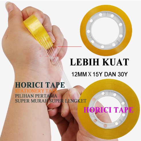 MEREK HOKI ASLI FULL MURAH 1 Pcs Stationery Tape 12mmx5Y / 12mm x15Y / 12mmx30Y / 12mmx40Y Dan Selotip / Isolasi /Solatip