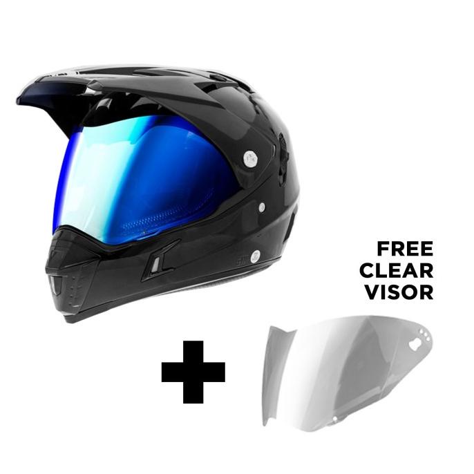 HELM SNAIL MX311 WITH BLUE VISOR Termurah