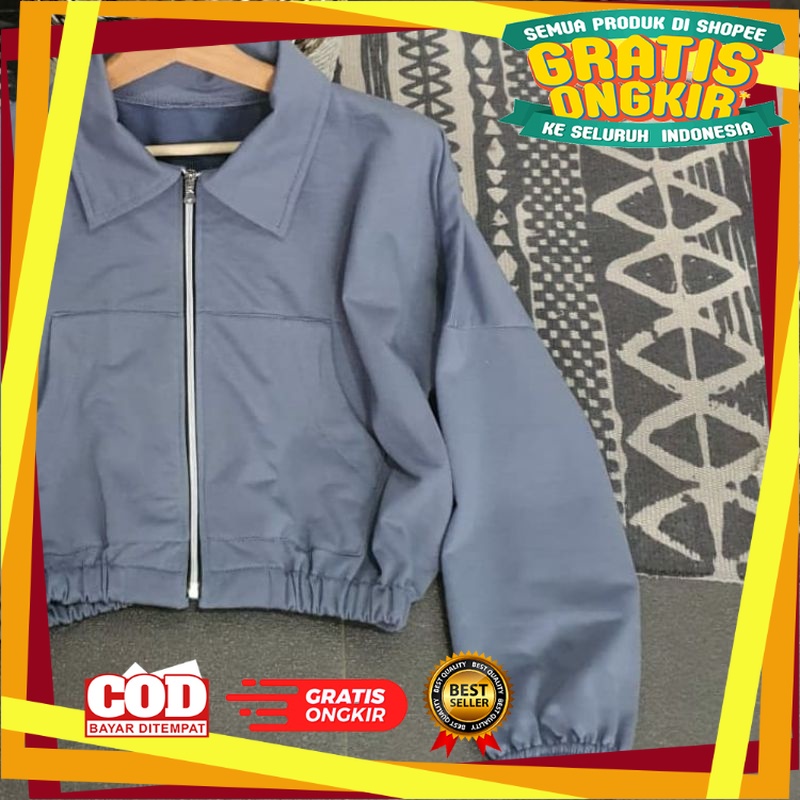 Murah  Jaket Trendy Kekinian / VADA JACKET CROP SLETING OVERSIZE | JACKET WANITA CROP KOREA | JAKET 