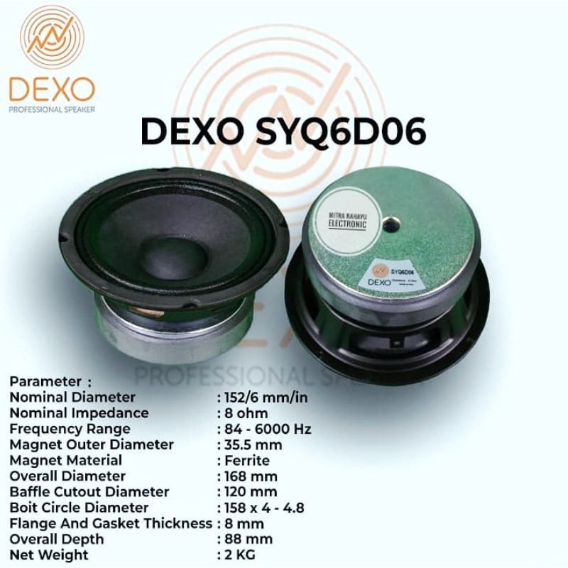 SPEAKER 6" DEXO 6INCH TYPE SYQ6D06