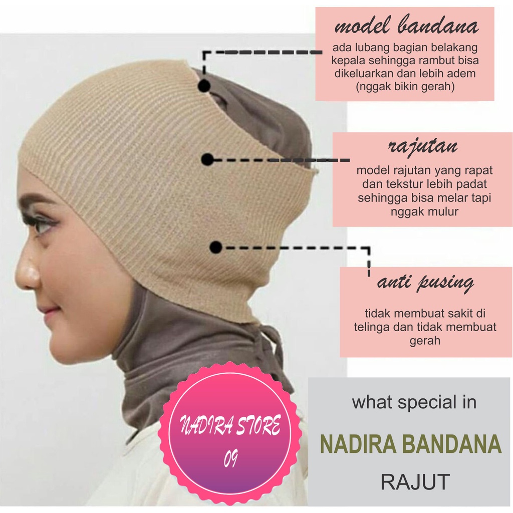 Bandana Rajut Premium Anti Pusing