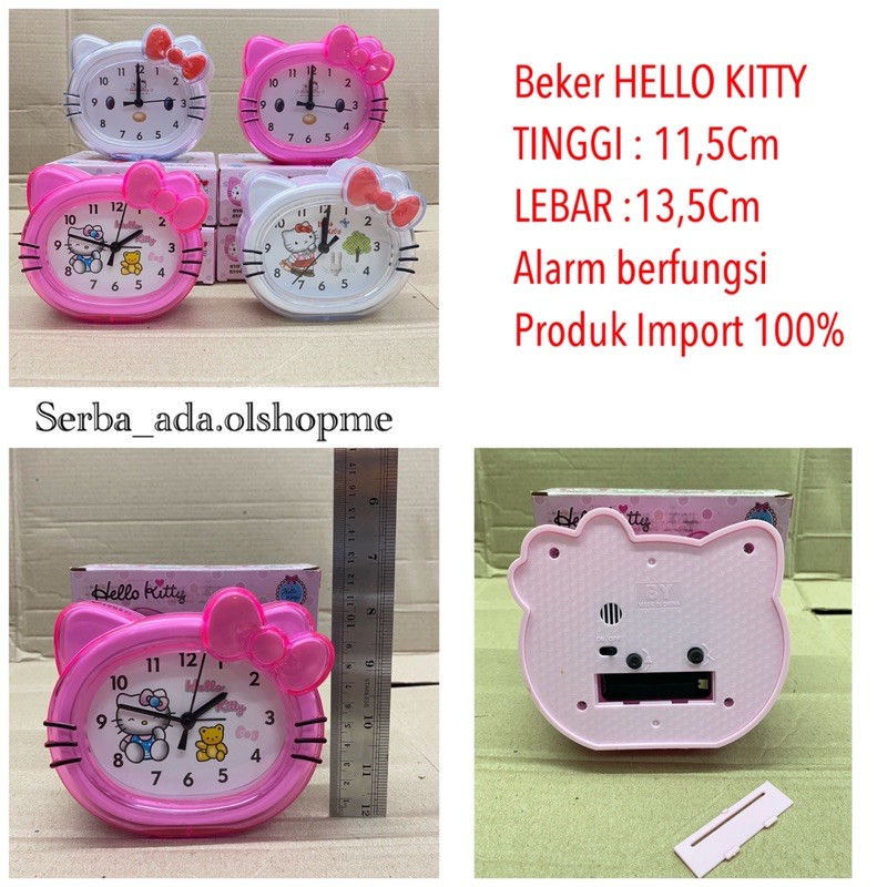 JAM BEKER IMPORT/JAM WEKER KARAKTER HELLO KITTY/JAM MEJA ALARM/JAM BEKER KARTUN HELLO KITTY/
