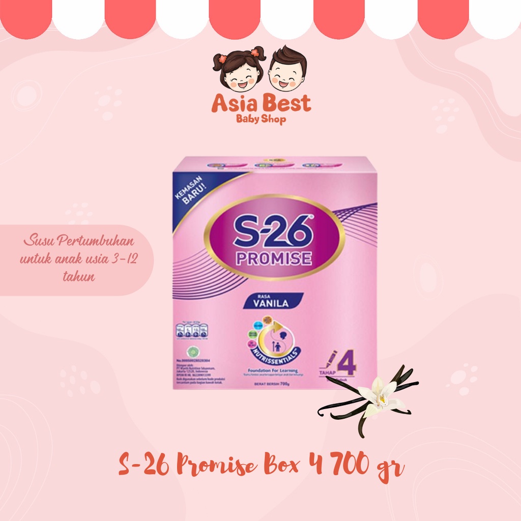 

S-26 Promise Tahap 4 Box 700 GR / susu pertumbuhan untuk anak usia 3-12 tahun