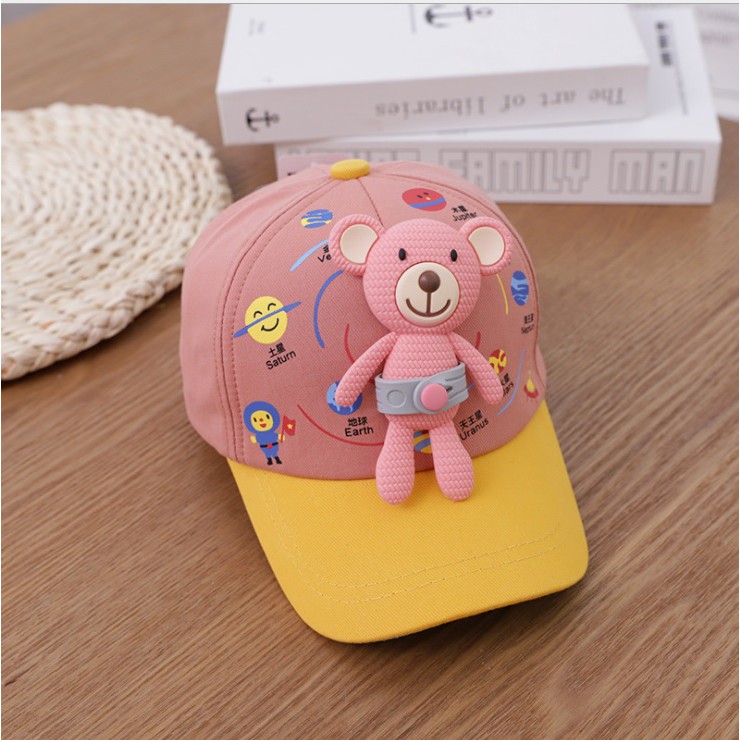 Topi baseball anak import motif teddy bear