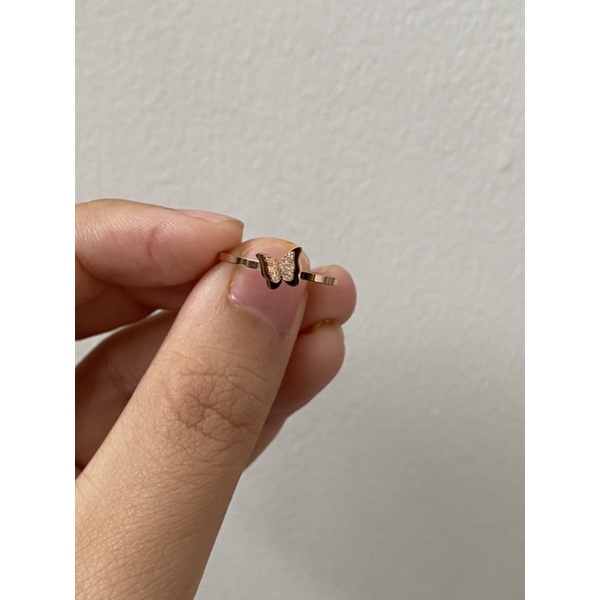 Cincin Rose Gold Titanium Kupu - Kupu Anti Luntur - Nabi Ring