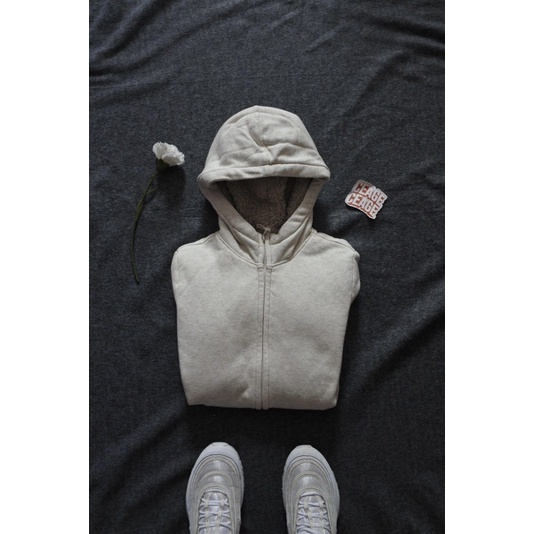 Hoodie Zipper Uniqlo Sherpa Kids Second