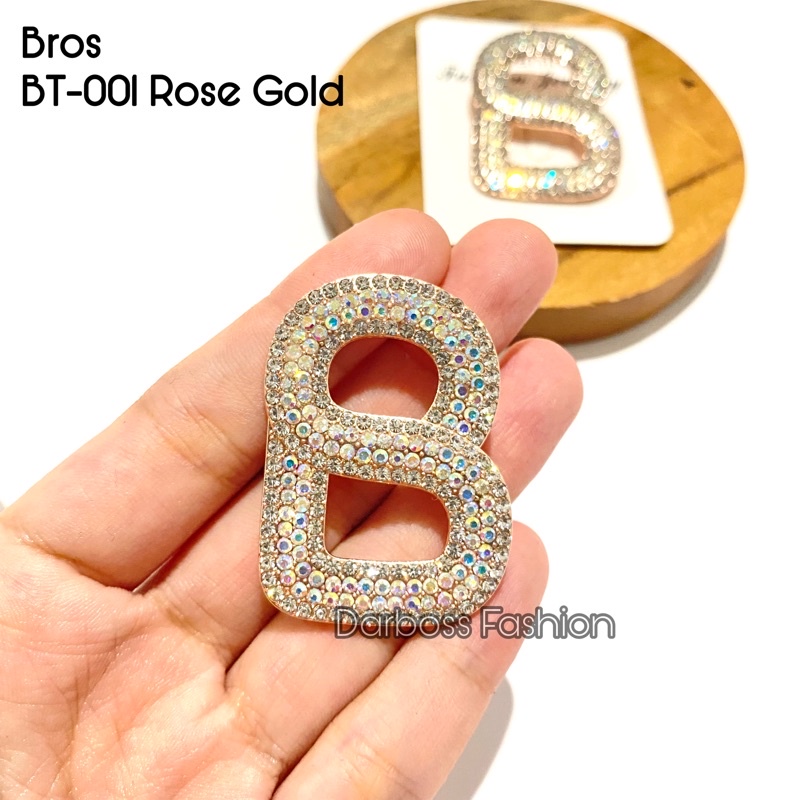 (part 1) Bros Jilbab / Bros Bahu / Bros Dada / Bros Dagu / Bros Kecil / Brooch / Bros Pin / Bros Mewah / Bros Premium / Bros Mutiara / bros button / bros B-BT-001 RoseGold