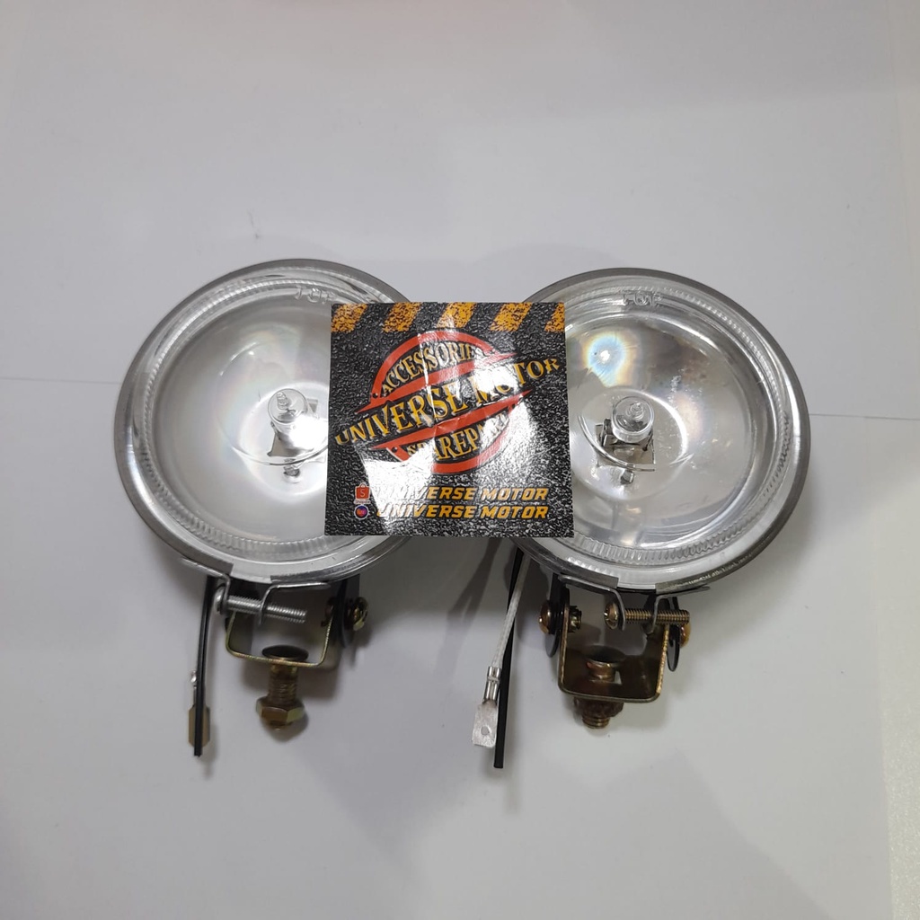 LAMPU TEMBAK BULAT 12V MOTOR MOBIL FOGLAMP LAMPU KABUT KUNING PUTIH