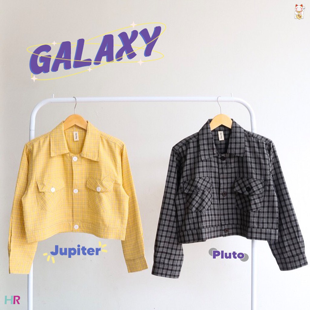 Blazer Crop Outer Kotak Flanel - GALAXY