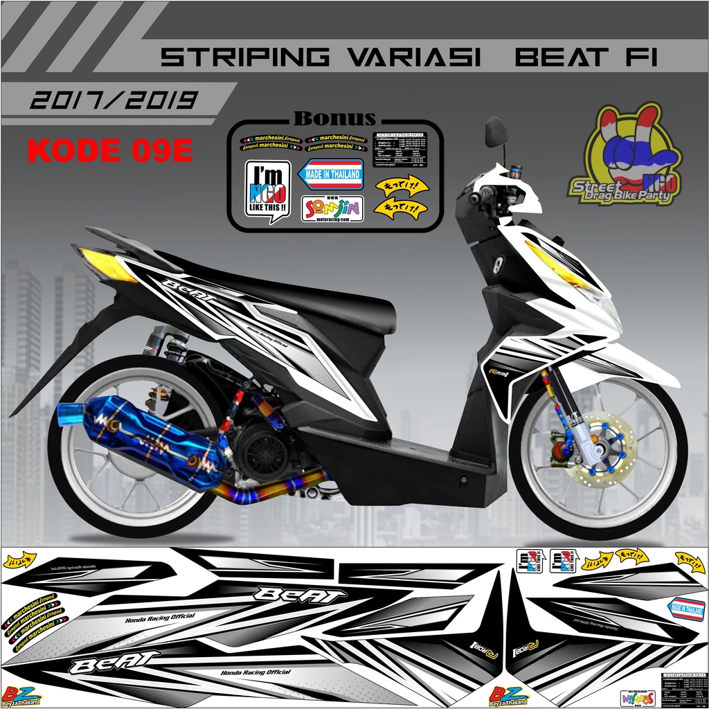 Stiker Variasi Beat Striping Varia Beat Thailook 2017-2019 kode 09