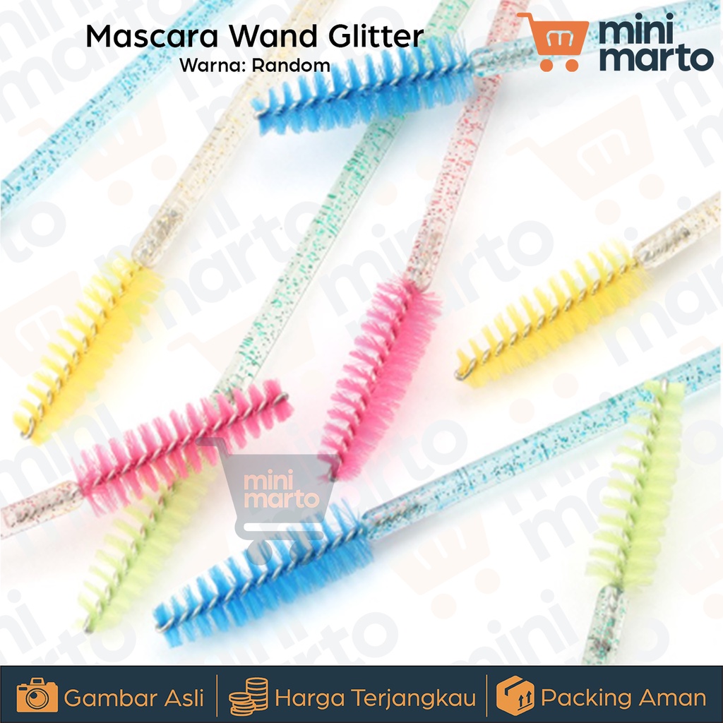 Eceran Mascara Wand Spoolie Sisir Bulumata Eyelash Extension Glitter - Minimarto