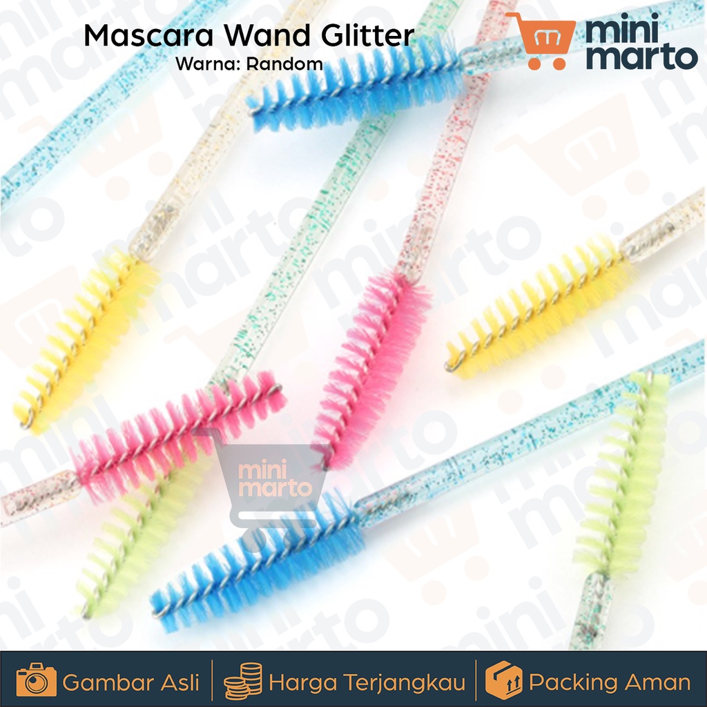 1pcs Mascara Wand Spoolie Sisir Bulumata Eyelash Extension Glitter - Minimarto