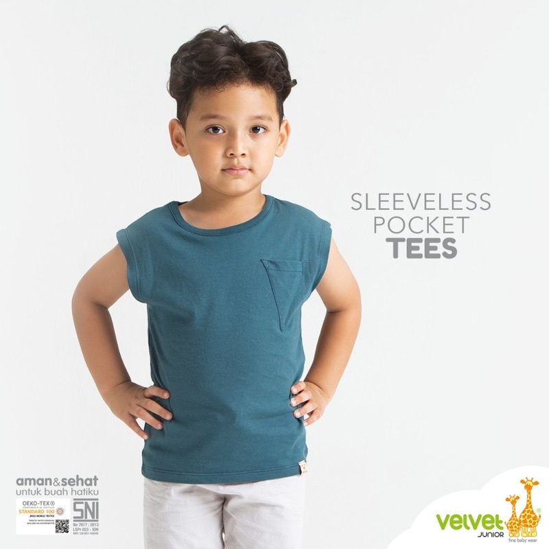 Velvet Junior Aircool Pocket Tee Anak Boy &amp; Girl /Velvet Ruffle Tee 2-5 Tahun / Kaos Anak