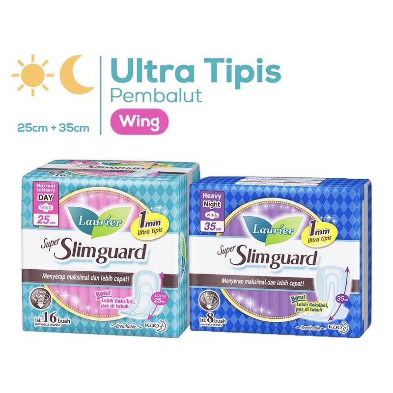 Laurier Super Slimguard Day &amp; Night (Semua Ukuran)