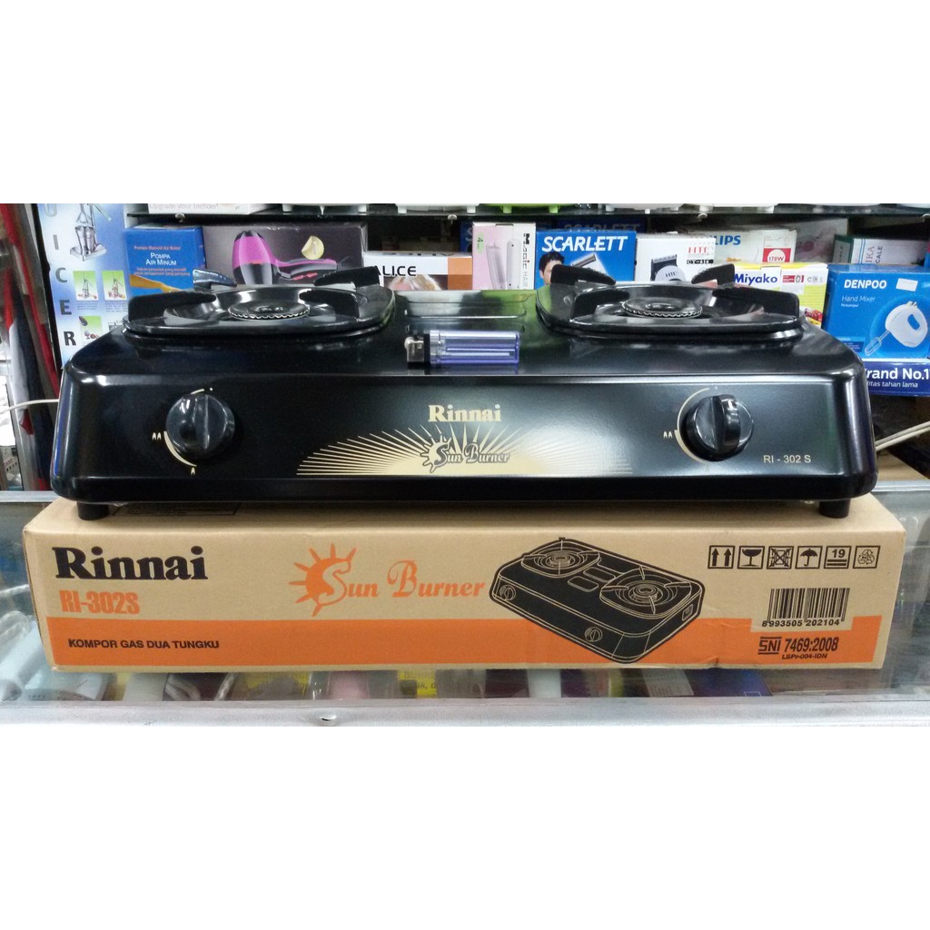 Rinnai Kompor Gas 2 Tungku RI302S si api biru original