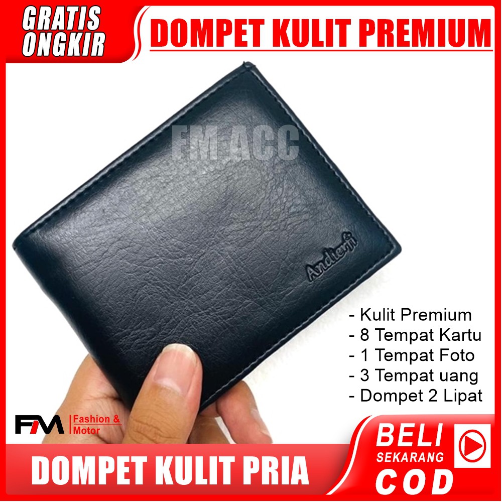 Dompet Pria Kulit Premium Terbaru Dompet Kartu Dompet Kulit Pria -Warna Hitam