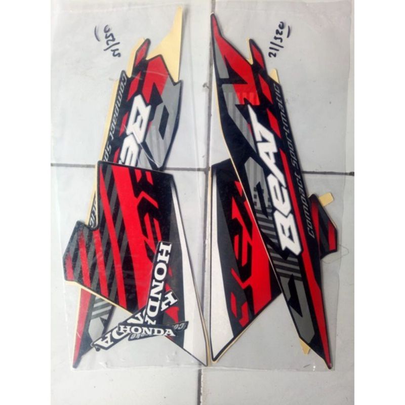 (siap kirim) striping sticker honda New Beat Fi 2021 hitam merah