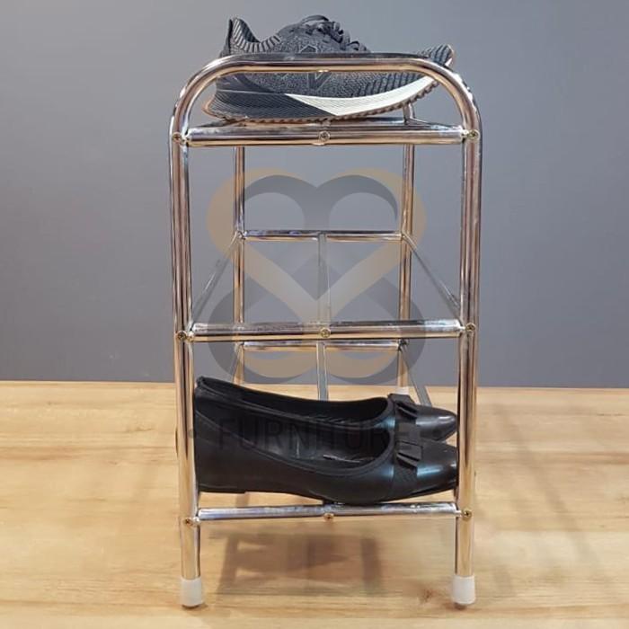RAK SEPATU / RAK SEPATU SERBAGUNA / RAK SERBAGUNA STAINLESS SUSUN 3
