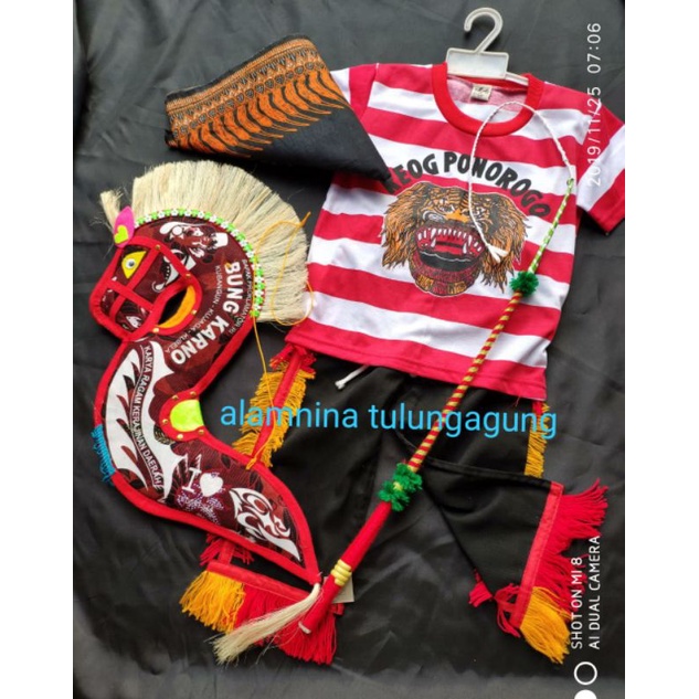 setelan kaos reog Ponorogo udeng kuda lumping spon cambuk