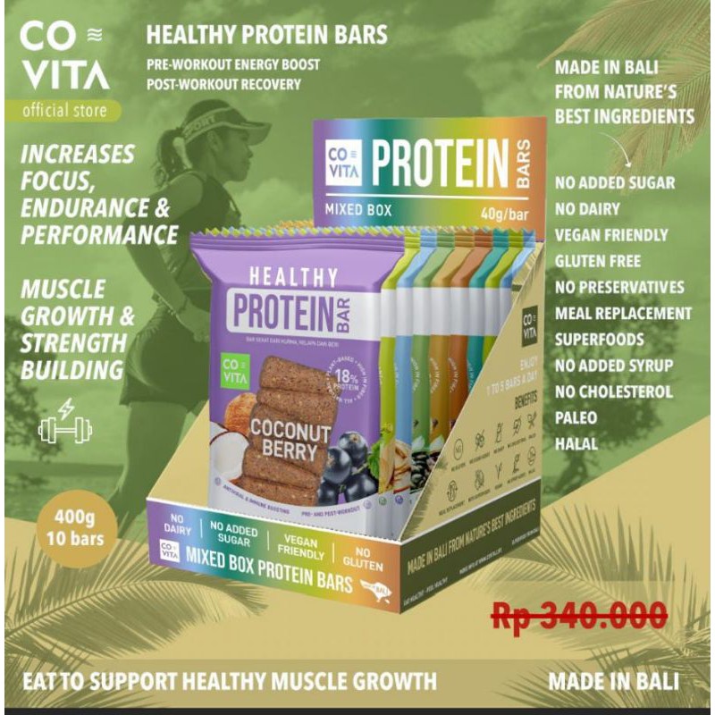 

Covita Healthy Protein Bars Box - Mixed Box (10pcs)