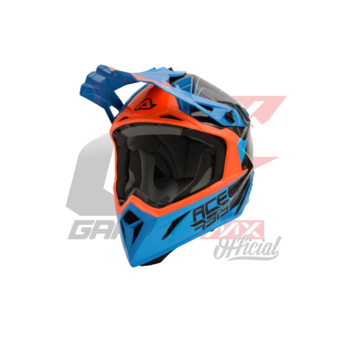 HELM ACERBIS IMPACT STEEL CARBON - ORANGE BLUE