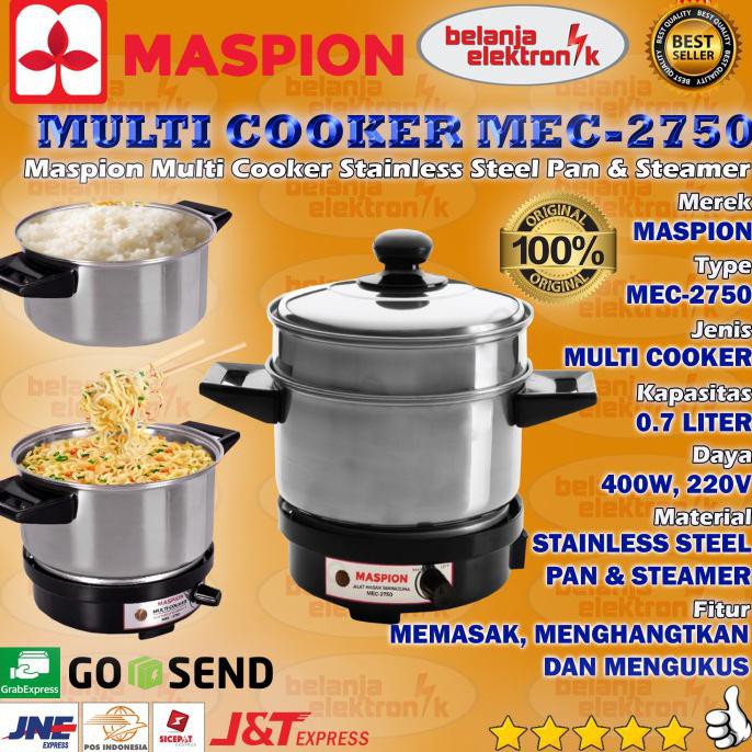 MASPION MULTI ELEKTRIK COOKER MEC 2750 PANCI LISTRIK 0.7 LITER