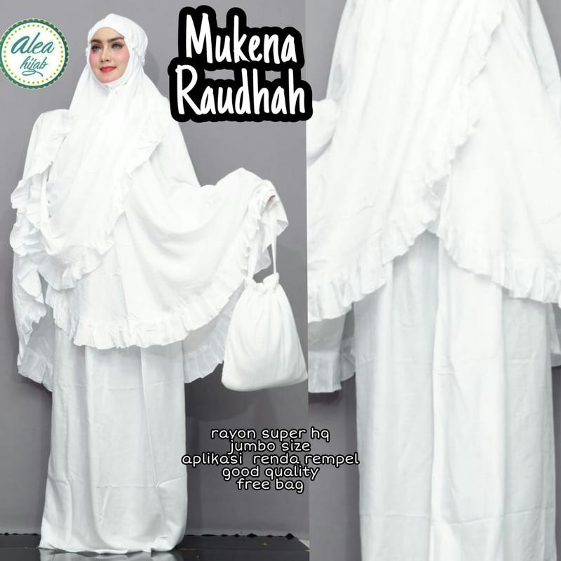 Mukena Putih Rayon Super Raudhah Mukena Jumbo