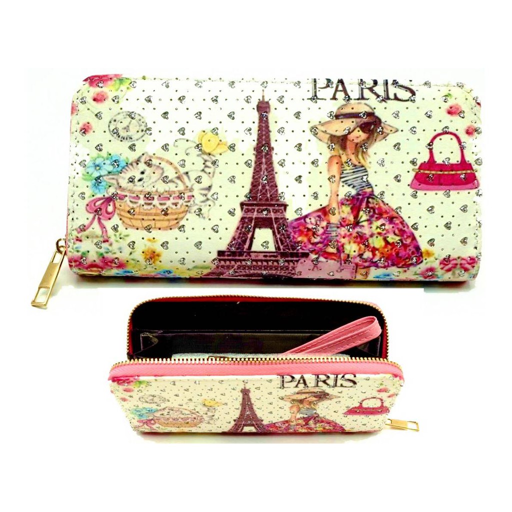 Dompet Uang Koin Kertas Wallet LUCU &quot;LOVE IN PARIS&quot; (IMPORT QUALITY)