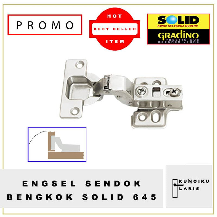 Engsel Sendok Bengkok Hidrolik SOLID 635 / Engsel Solid