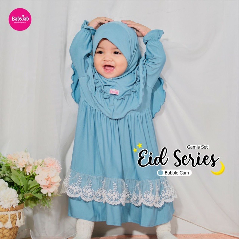 Babyjab Gamis Set Eid Series Anak Bayi - Baby Jab Setelan Jilbab Anak Perempuan 1 2 4 5 6 Tahun